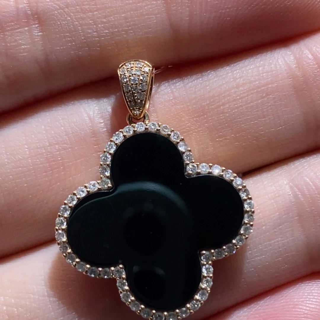 吊坠(不含链)18K金镶嵌翡翠