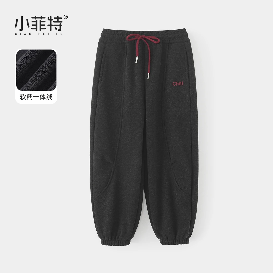 小菲特女童冬装加绒长裤儿童保暖卫裤中大童加厚休闲裤HNKD57279
