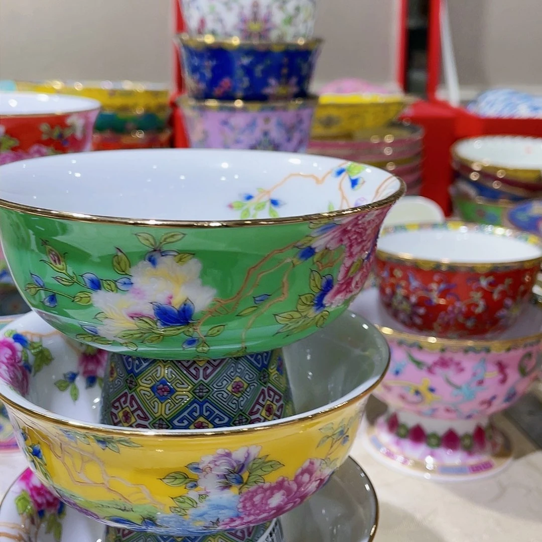 珐琅景德镇陶瓷高足