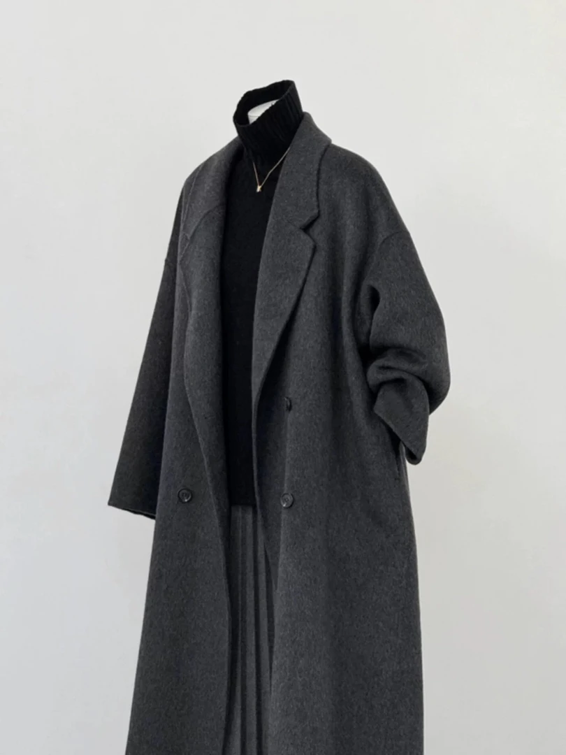 中古vintage古着秋冬风衣时尚羊绒外套毛衣