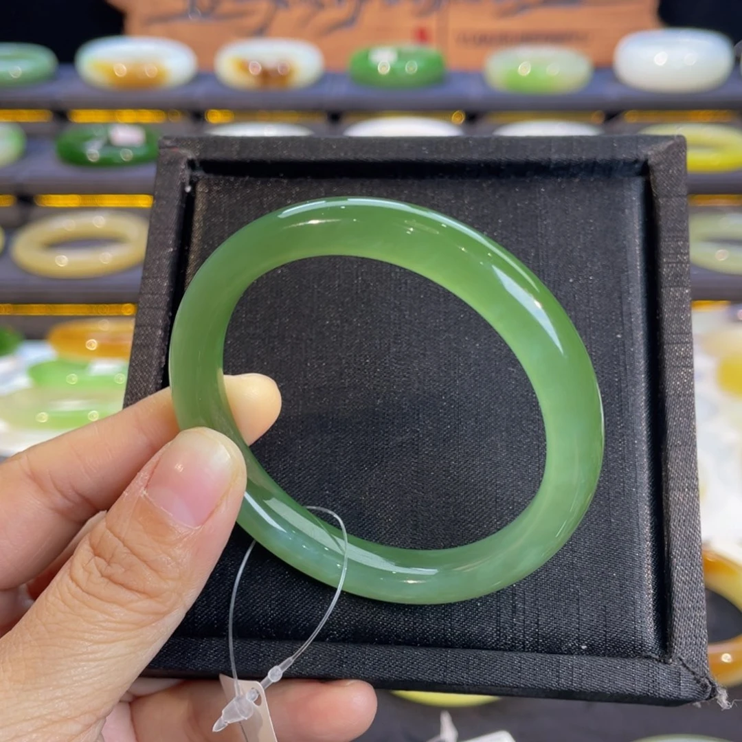 未镶嵌手镯和田玉-冰阳绿碧玉53