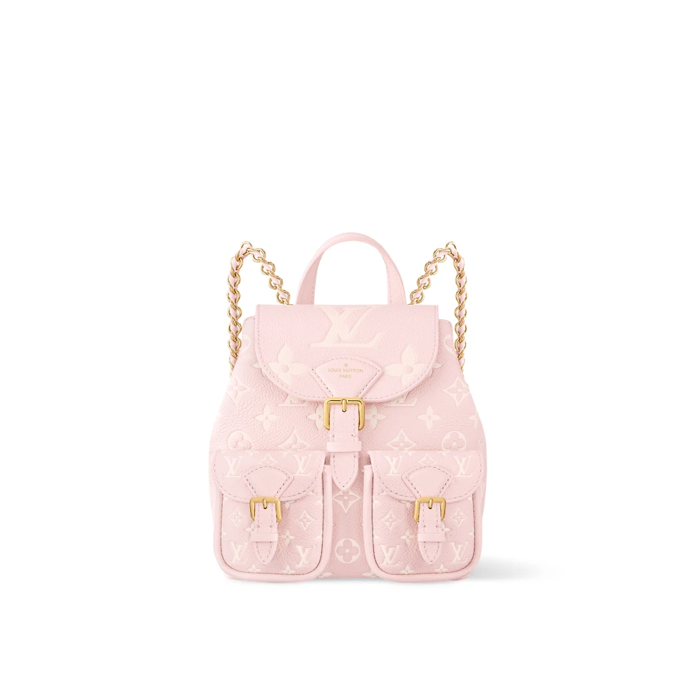 全新未使用 LouisVuitton/路易威登 BACKUP樱花粉粒面牛皮双肩包