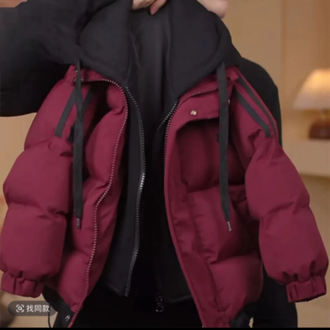 【2025新年拜年服】新款男童儿童冬季韩版假两件连帽保暖棉服