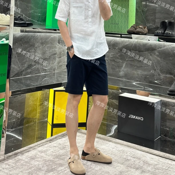 【夏季新款】男士纯色五分裤弹力棉感韩版短裤25090