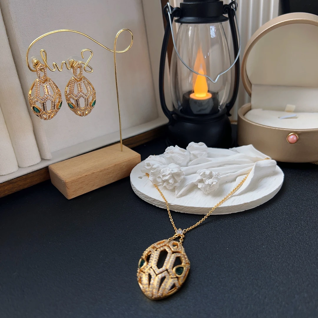 铜合金锆石项链 哈尼西牧时尚高端两件套#0008921