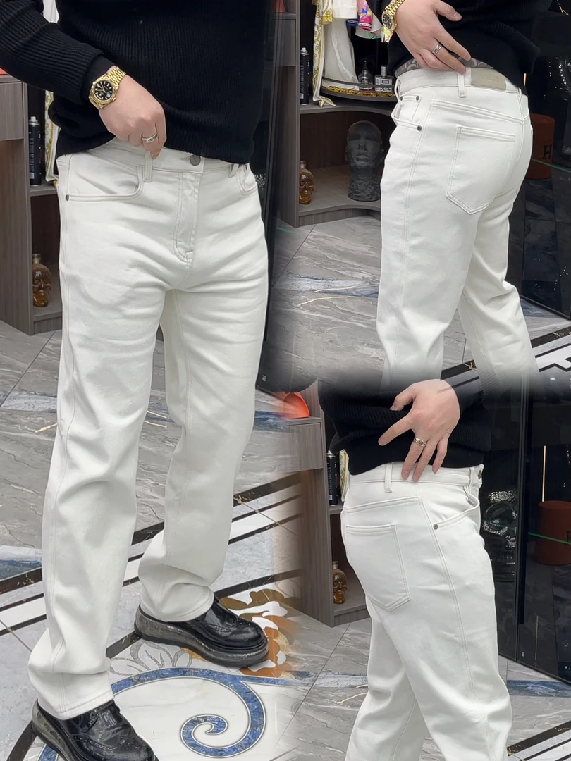 SH轻奢时尚高端男士雅痞韩版直筒加绒休闲牛仔裤