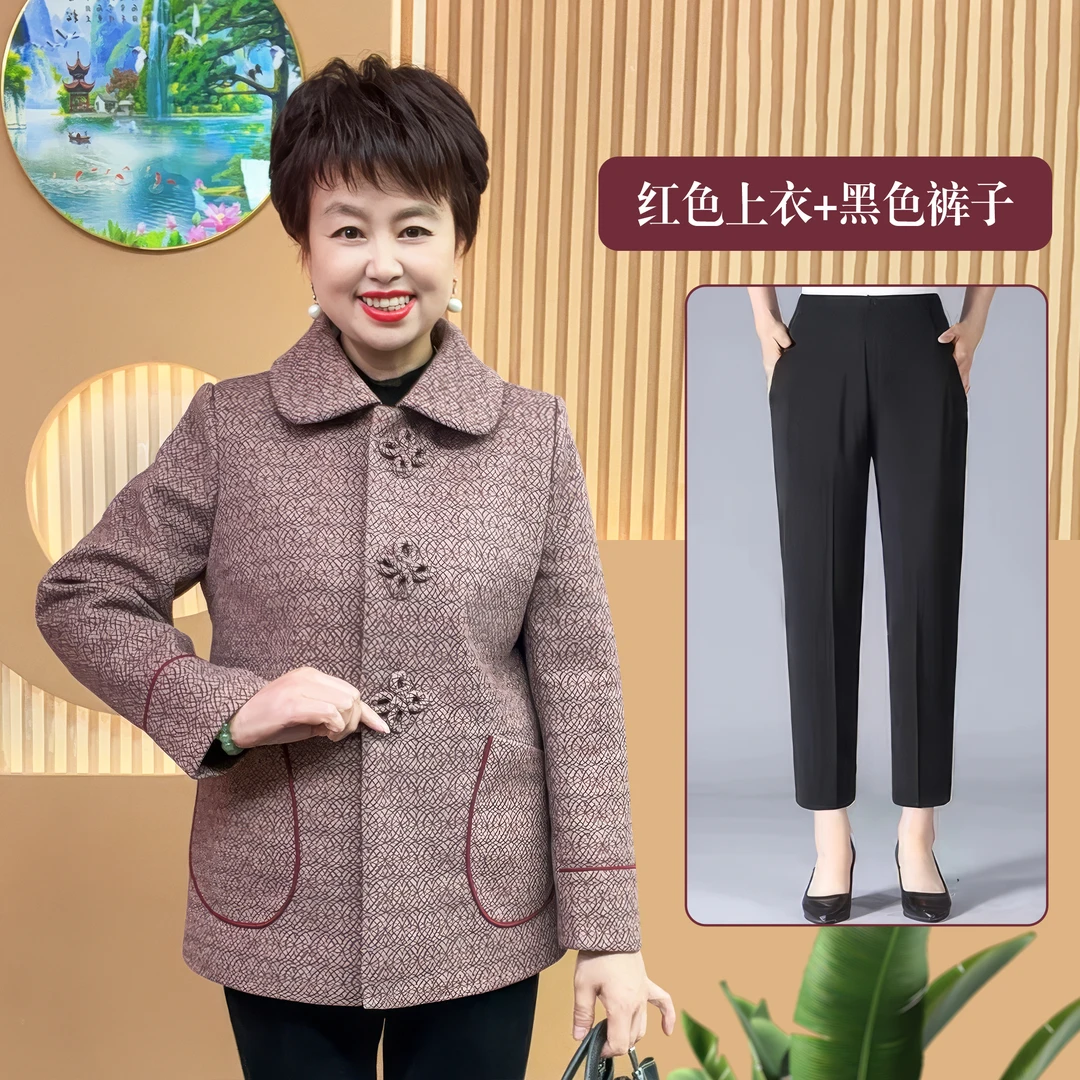奶奶春装老年人外套新款女装60岁70妈妈中老年人上衣太太秋季衣服