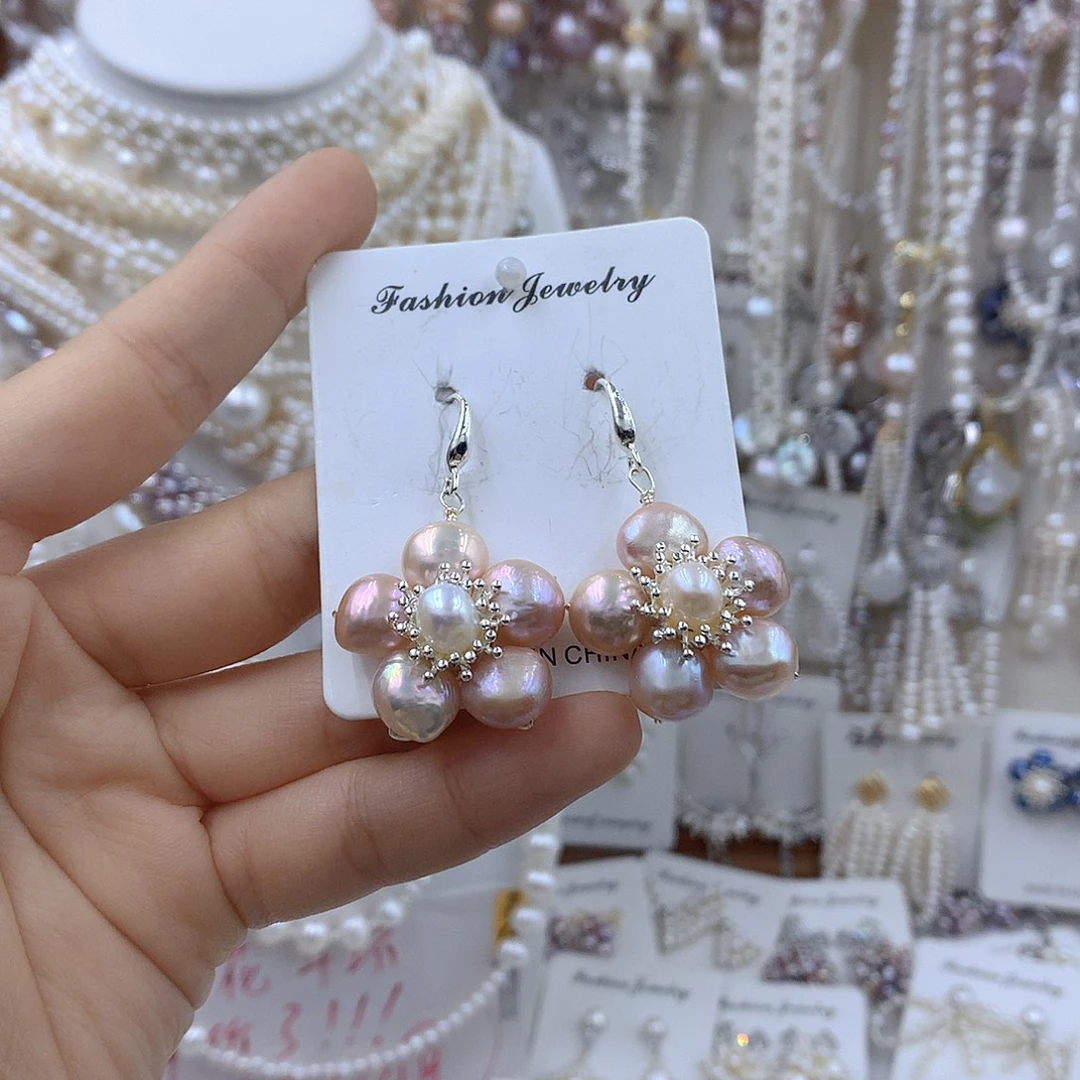 淡水珍珠项链耳饰银S925镶嵌