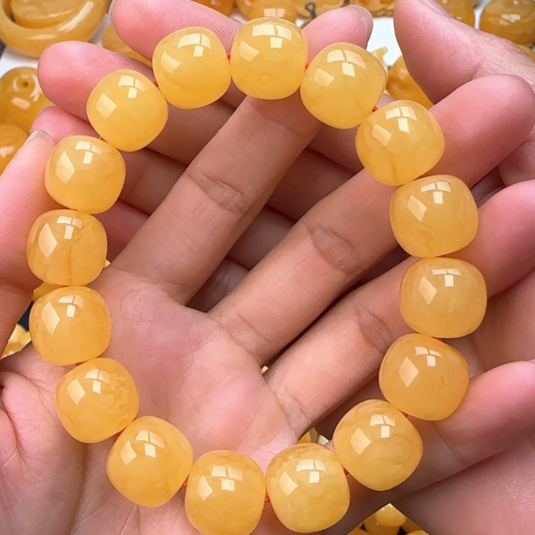 琥珀手串未镶嵌同料老型14