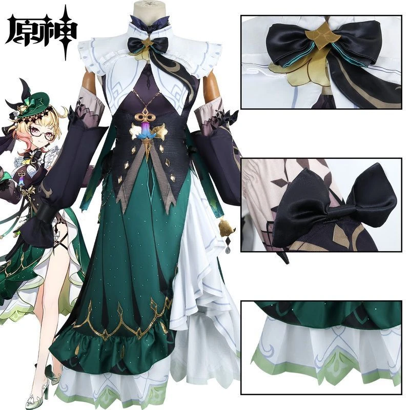 原神调香师cos服枫丹调香师翠色裙装艾梅莉埃cos游戏动漫服装