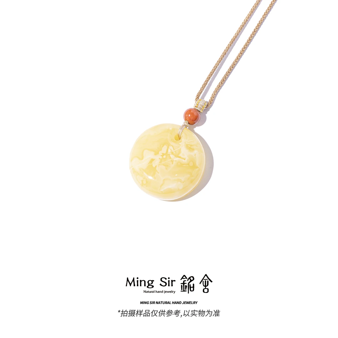 【铭舍 公主扣浓花高小克重】天然俄料琥珀蜜蜡公主扣吊坠颈饰珠宝