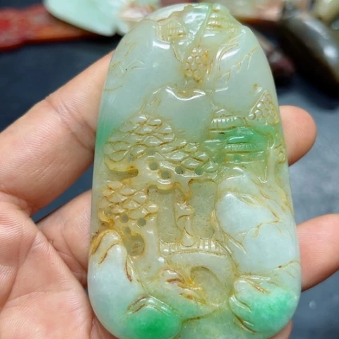 吊坠白玉菩提把件