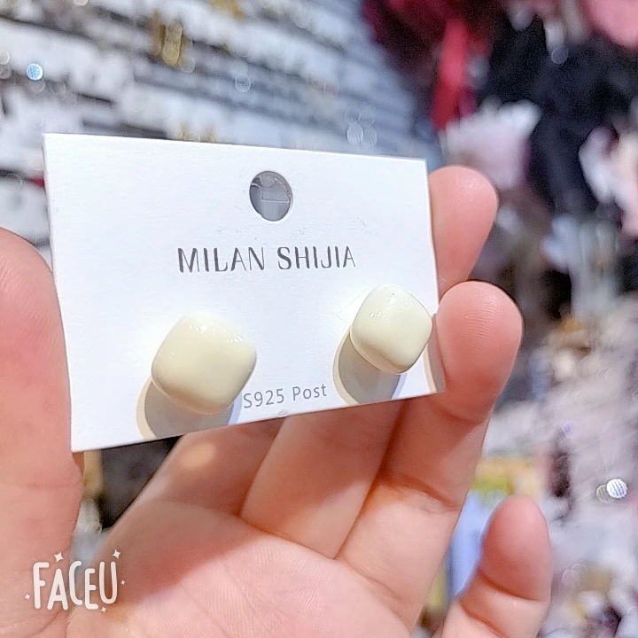 925银树脂耳饰 纯银针防过敏耳针春夏款少女风耳饰时尚百搭气质