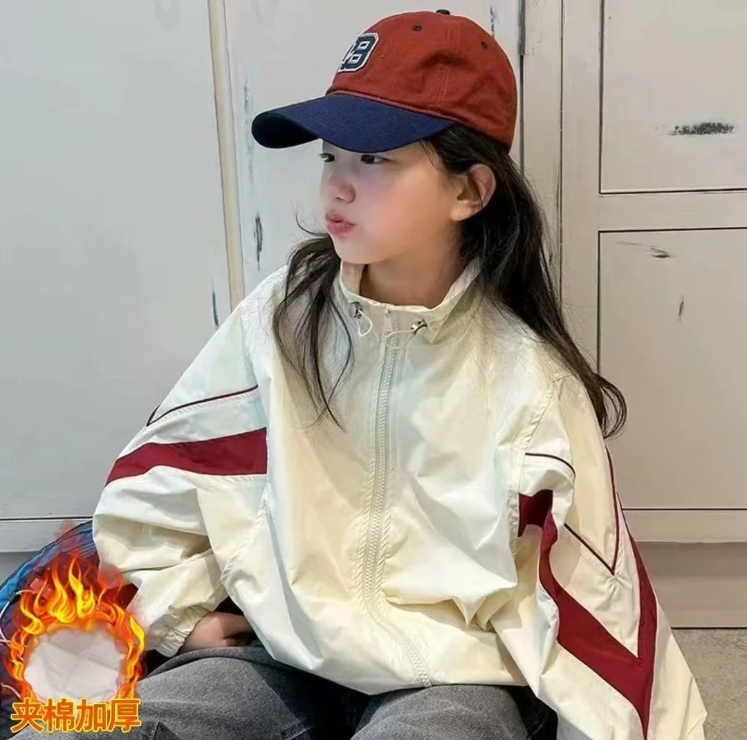 【破价现货】男女同款童秋冬外套休闲洋气女袖口拼外套