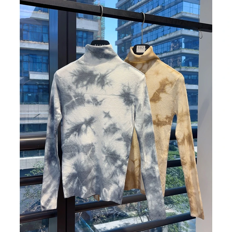 【孤品扎染高领打底衫】新中式国风内搭扎染高领打底衫