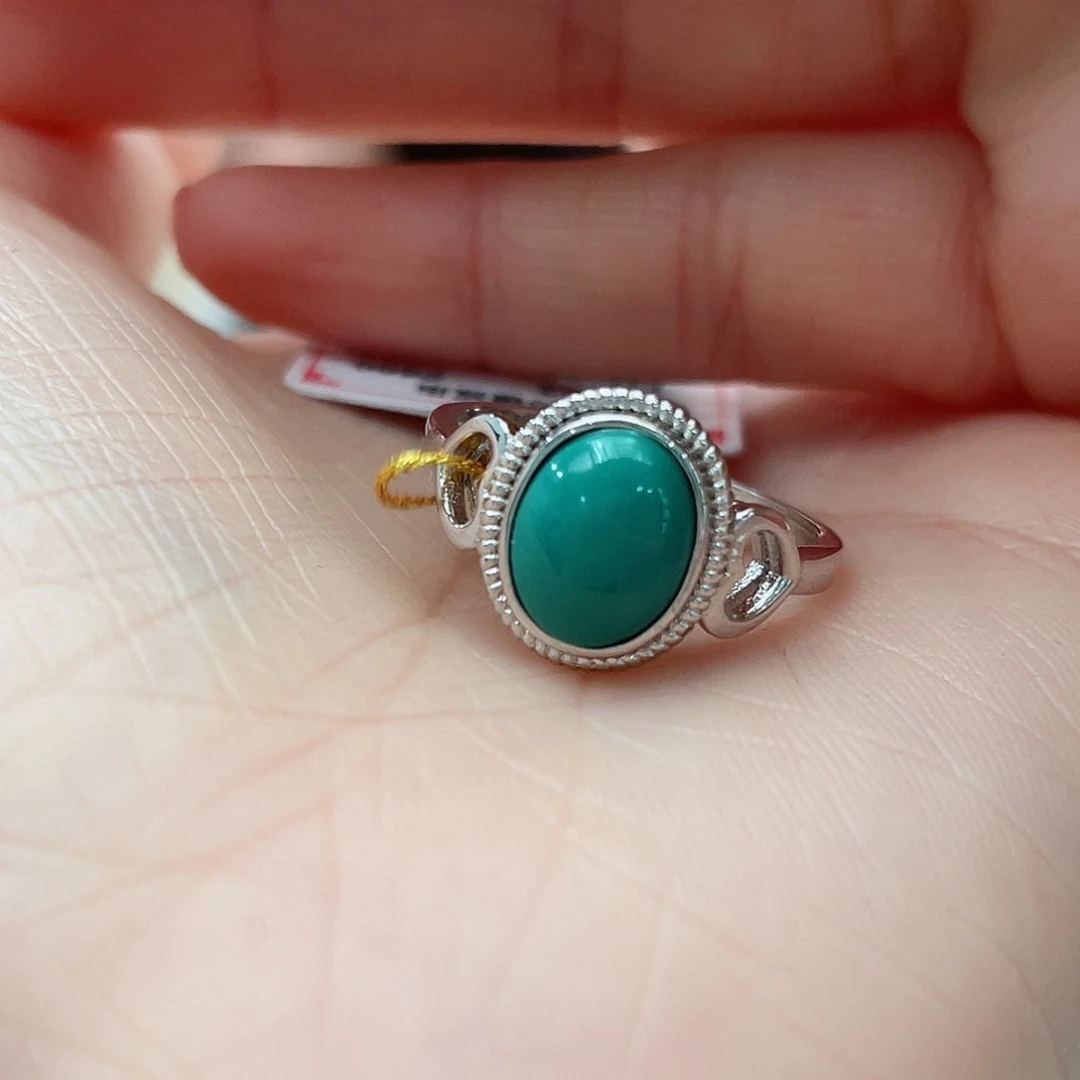 绿松石戒指银S925镶嵌