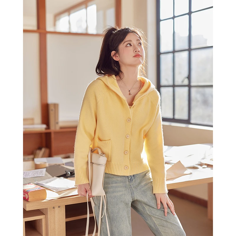 念念&李潇洒 微胖大码多巴胺软糯连帽针织毛衣女慵懒风肌理感上衣