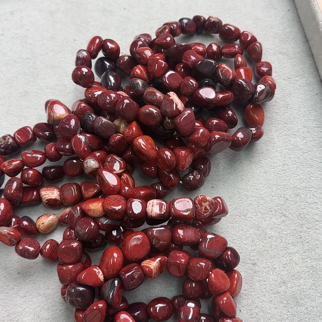 玛瑙/玉髓未镶嵌珠宝半成品10-12红石随行2圈