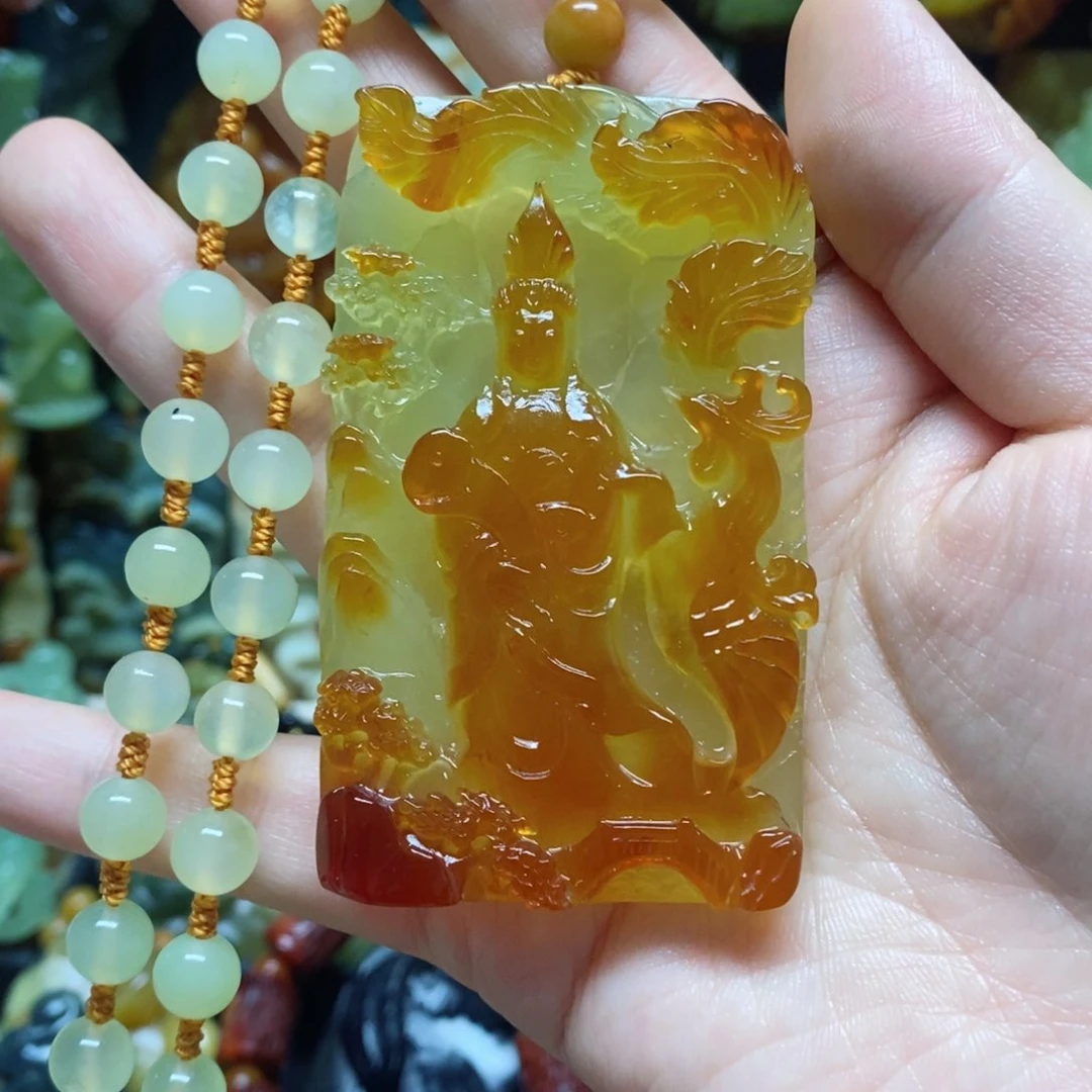 岫玉未镶嵌吊坠(赠链)~**～