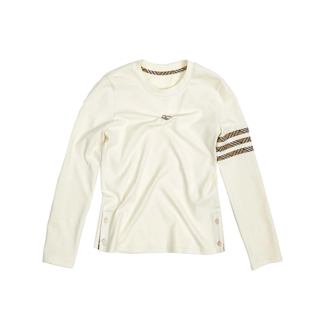 【77推荐】25秋冬拼接刺绣休闲质感圆领长袖T恤120682