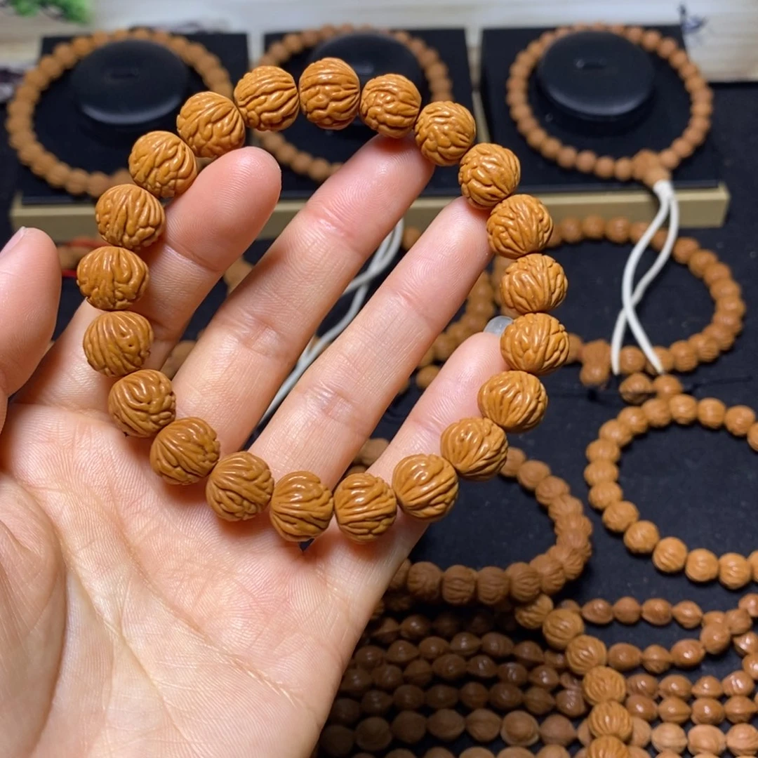 开***生桃核手串秦岭文玩桃核手串