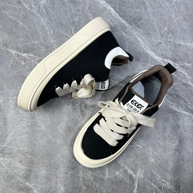 鞋子男款低帮厚底男士休闲板鞋潮款秋冬款男鞋百搭痞帅中邦男生鞋