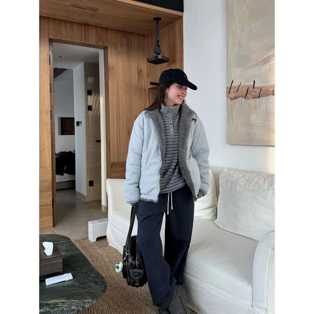 MANGOSTEEM 雾霾蓝100毛 双面穿外套 WT098