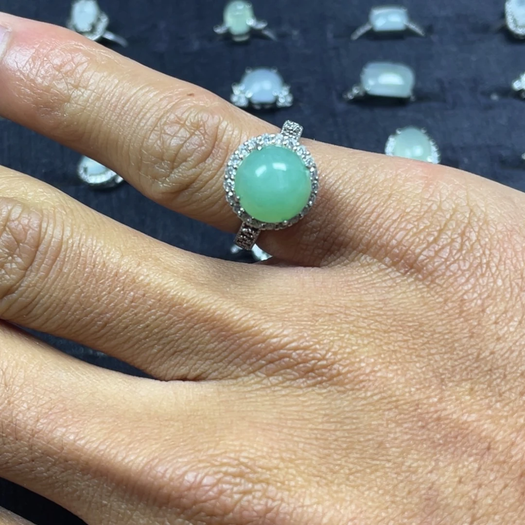 翡翠银S925镶嵌戒指