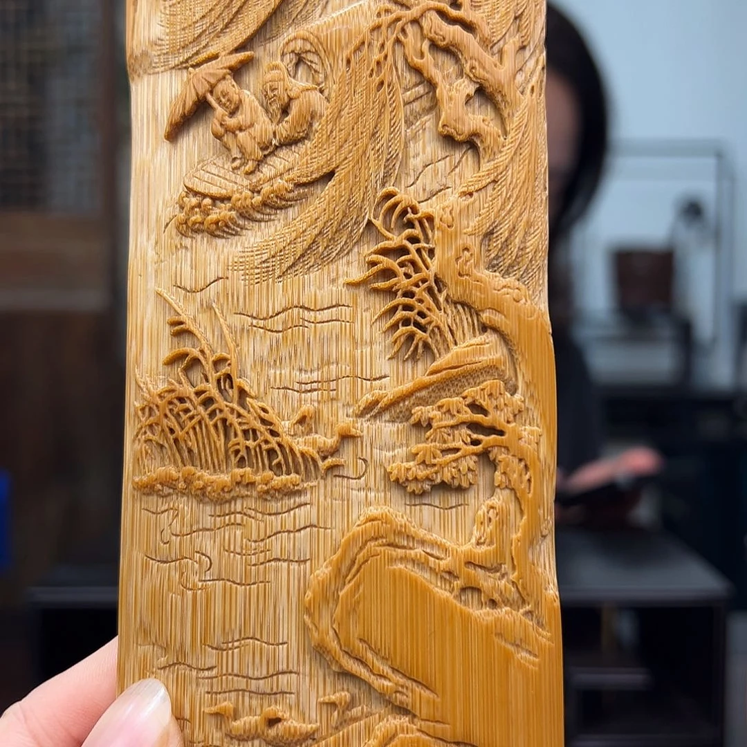 竹锦*旺风雨归舟臂搁竹