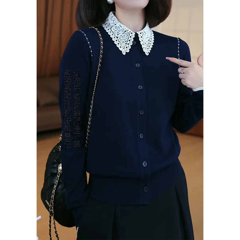 千韵伊然女装直播间同款2025秋冬撞色打底时尚百搭毛针织衫上衣女