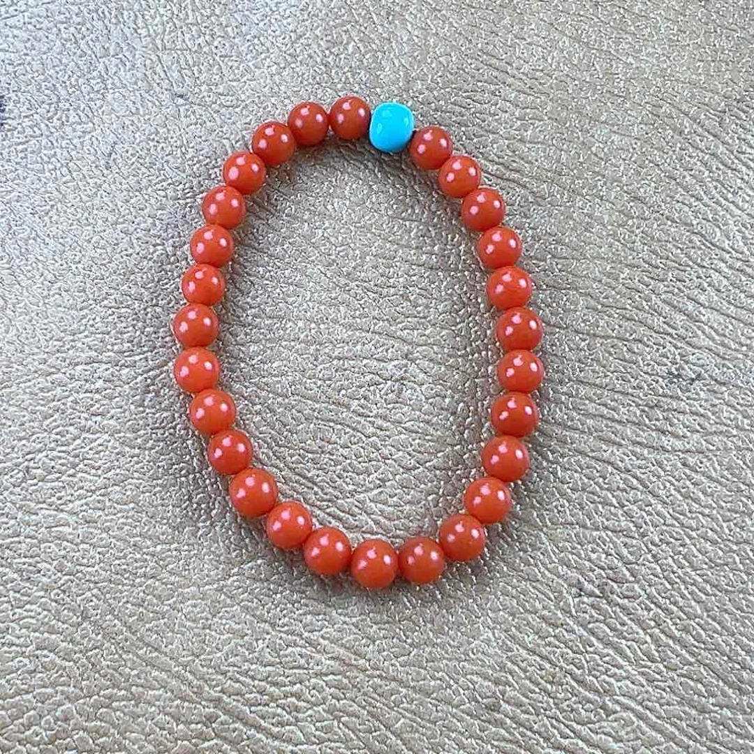 未镶嵌冰橘手串10十南红玛瑙柿子红单圈