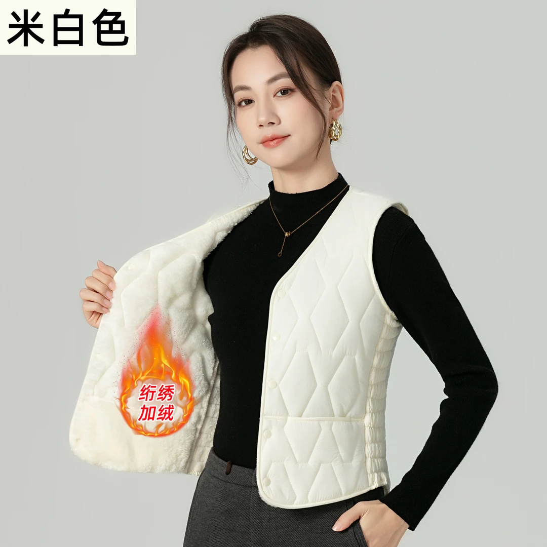 2025秋冬新款女士防寒保暖棉马夹中式加绒加厚中老年贴身内穿背心