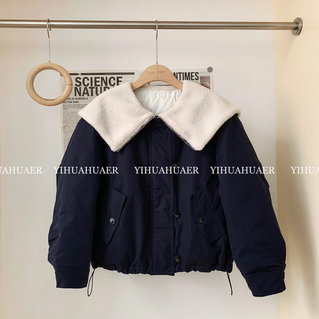 BHH-9998【挪威冬雪】东大门韩国原单韩版大翻领设计感保暖短外套