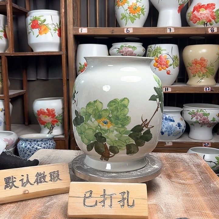 摆件冬瓜高27牡丹新款陶瓷陶瓷