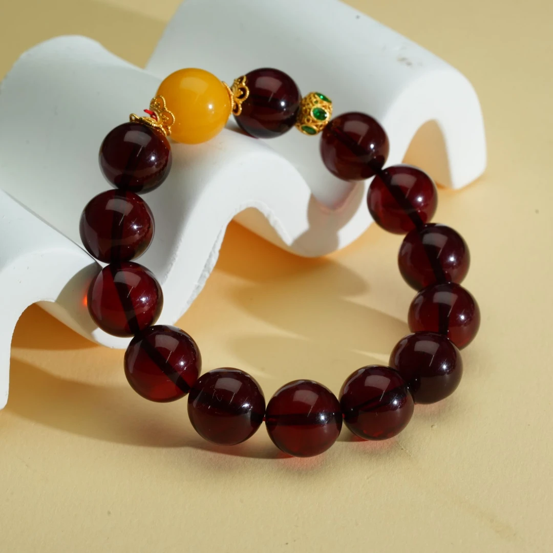 【小北好物】琥珀DIY单圈手串约12.5mm+【多样性发一件】QH32X234