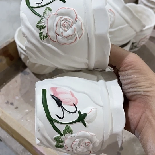 多肉绿植陶瓷花盆9.9包邮，有孔