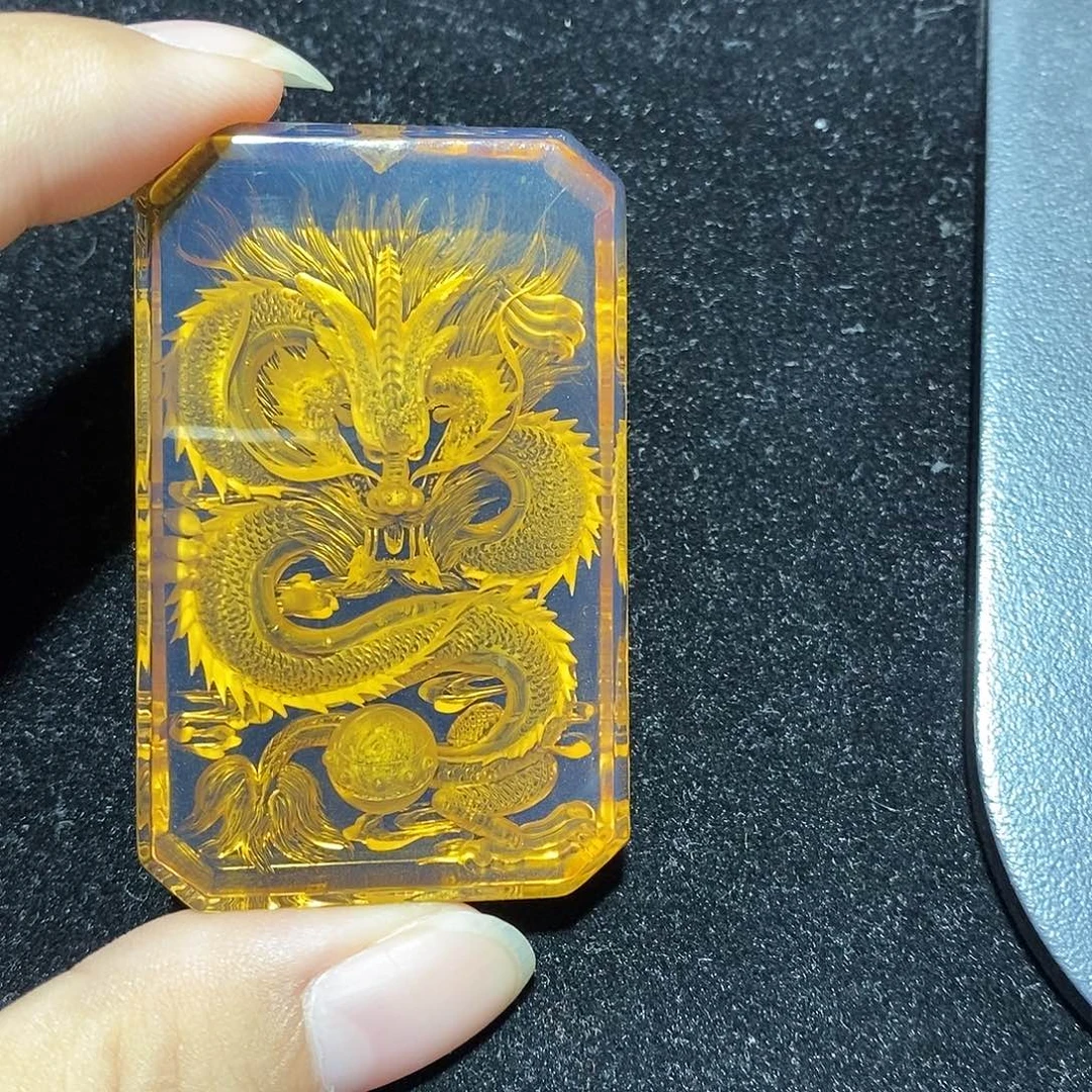 蓝珀未镶嵌珠宝奇石531龙牌子冈