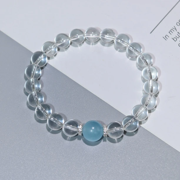 石光晶工白水晶海蓝宝手串（多样性发货）