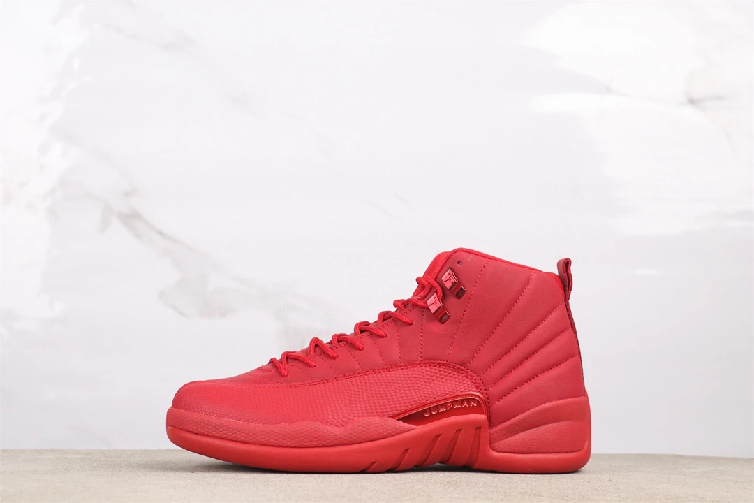 aj12红色高帮男鞋篮球鞋运动缓震拼接时尚训练跑步透气休闲鞋舒适
