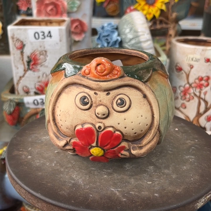 紫砂花盆粗陶材质多肉花盆