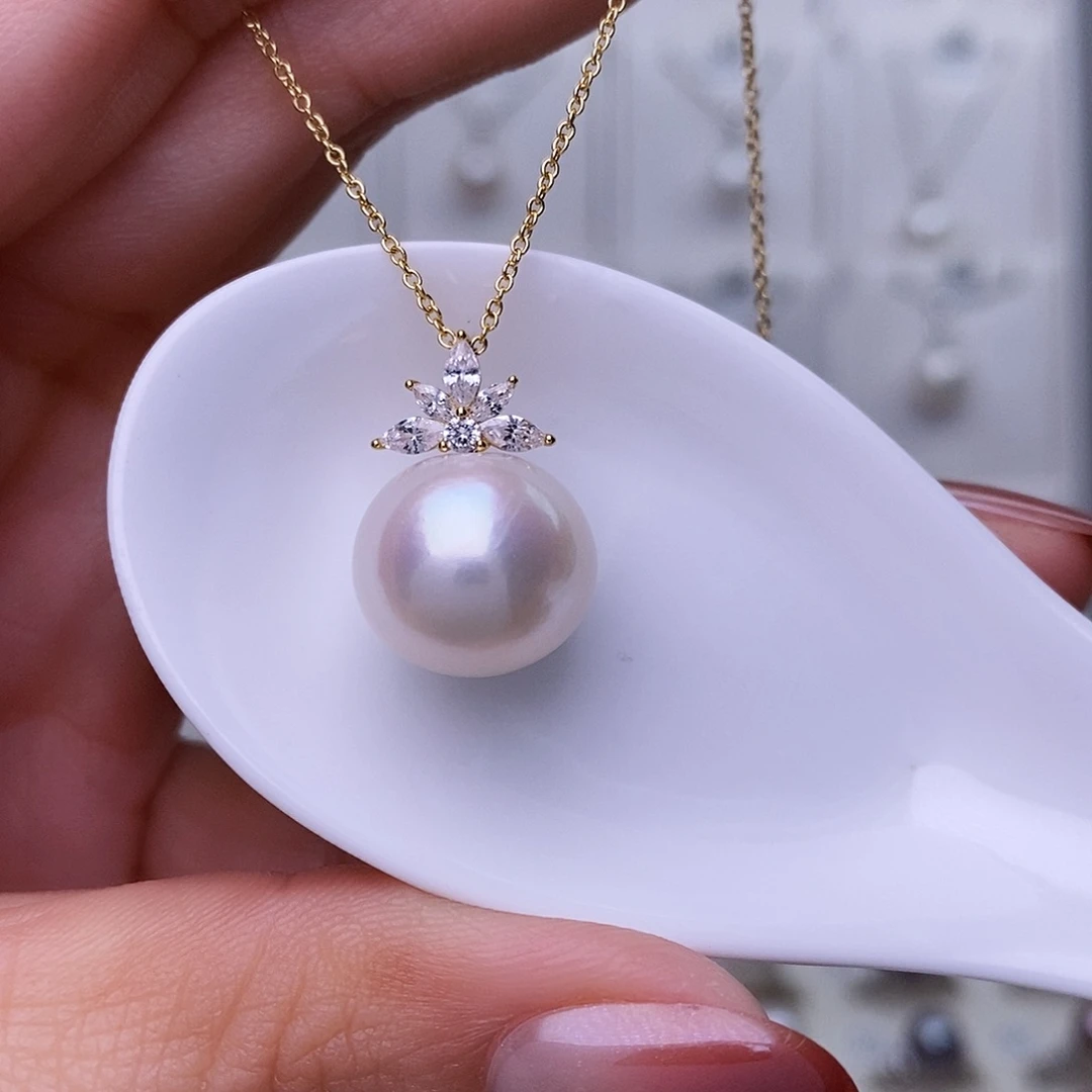 淡水珍珠颈饰银S925镶嵌