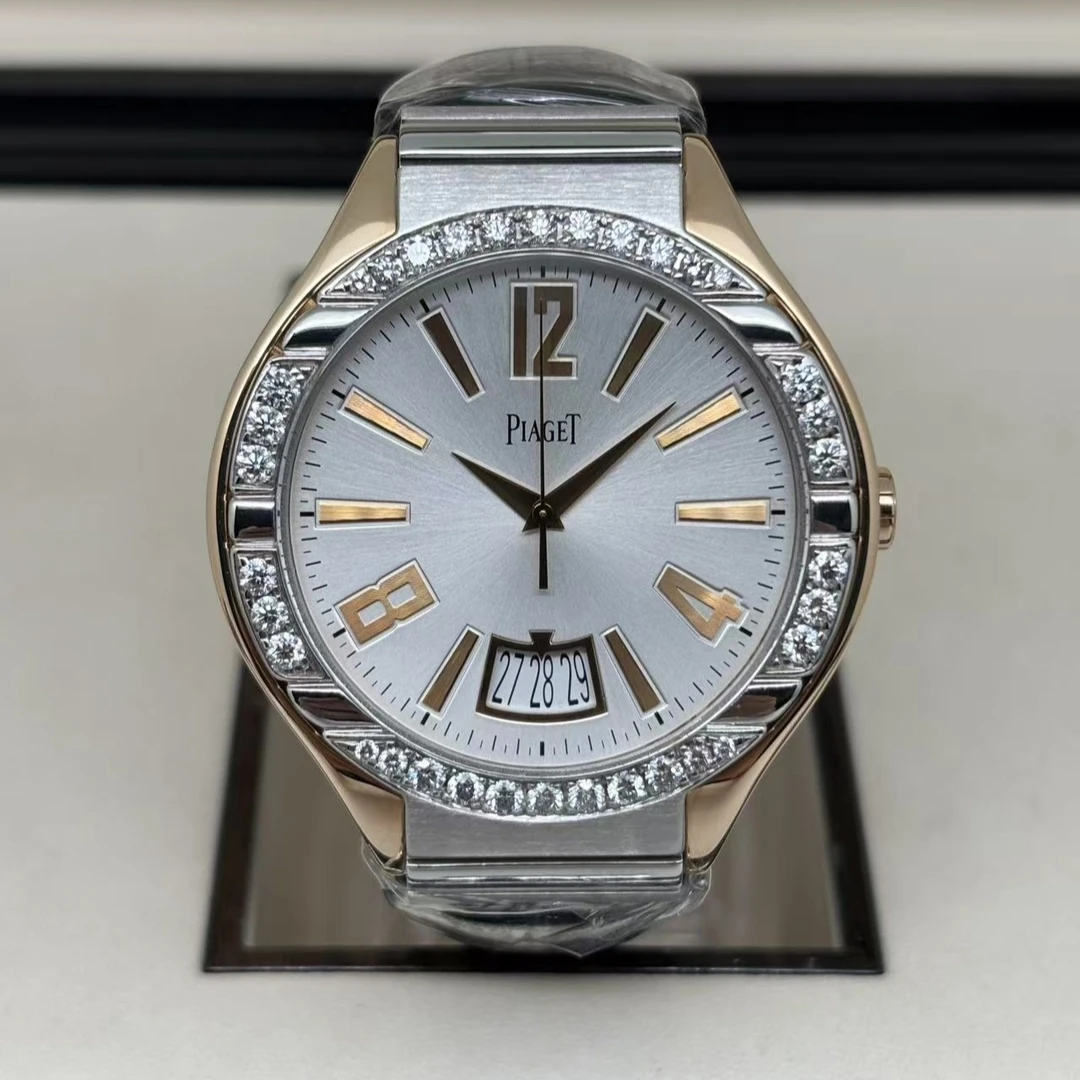 95新 Piaget/伯爵 POLO系列/自动/表径43mm/18k玫瑰金+白金/原钻