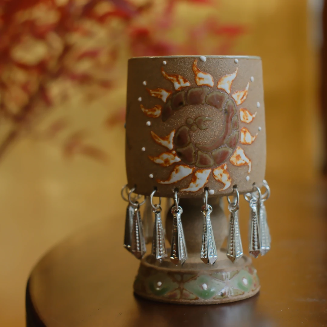 大碗茶器景德镇苗铃小杯子陶瓷苗族元素复古主人杯创意中式100ml