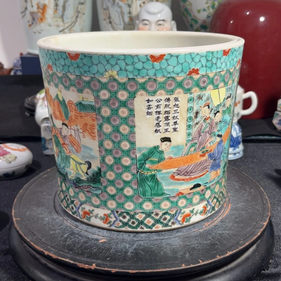 摆件五彩人物故事笔海