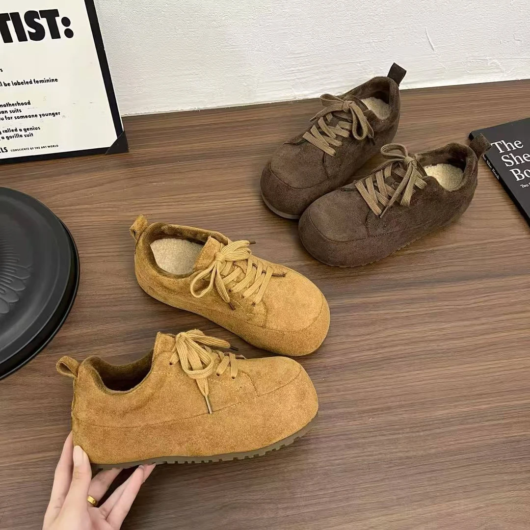 秋冬法式休闲款百搭软底加绒勃肯豆豆鞋女单鞋