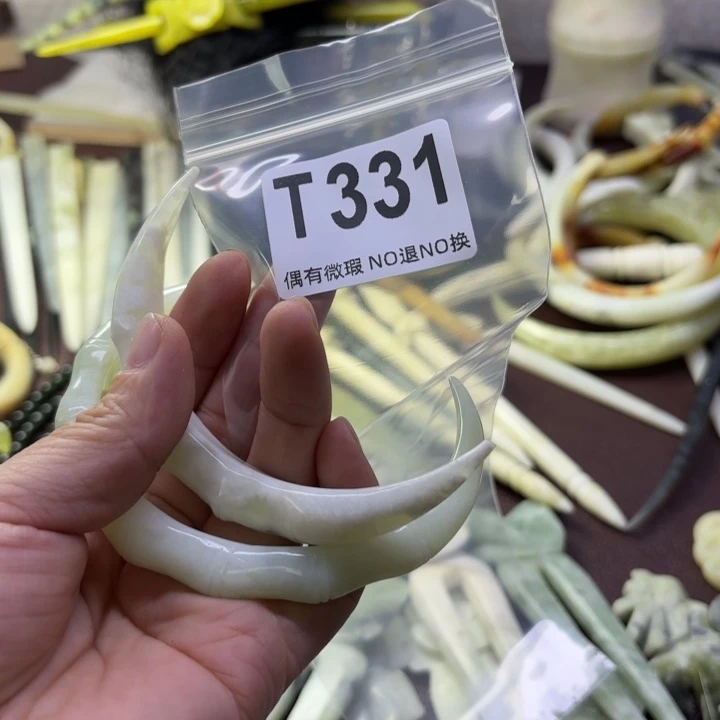 蛇纹石玉发饰合金胜*