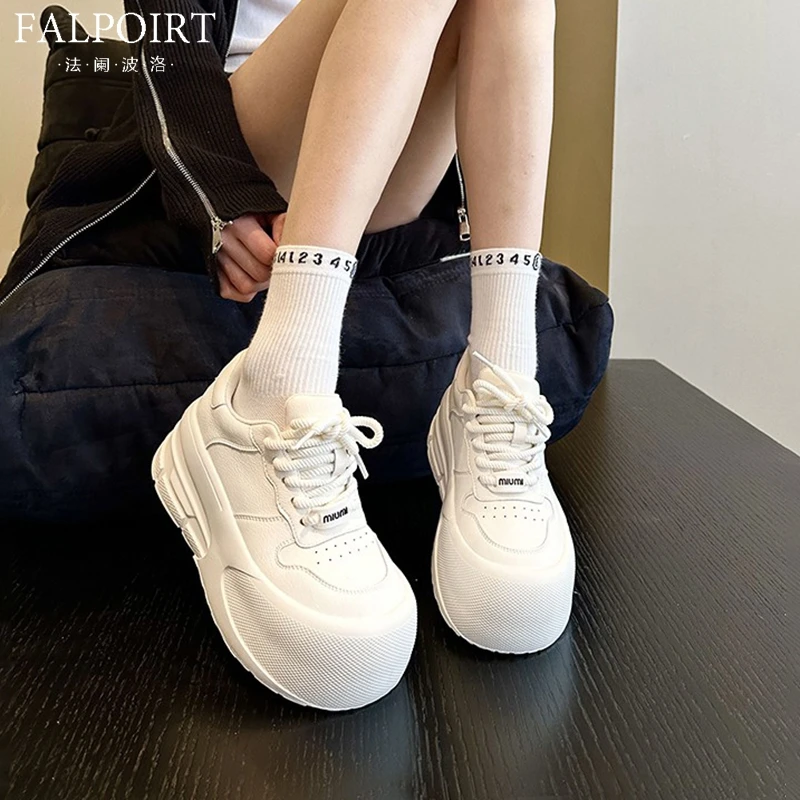 FALPOIRT丑萌大头面包小白鞋女甜酷百搭2025新款休闲板鞋厚底增高