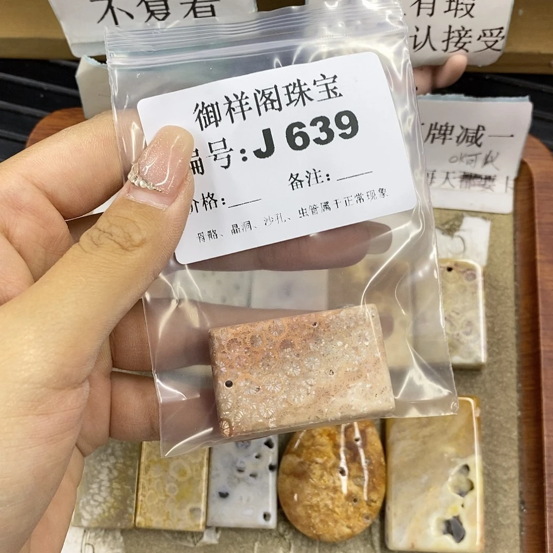 硅化珊瑚（珊瑚玉）未镶嵌颈饰狗****~
