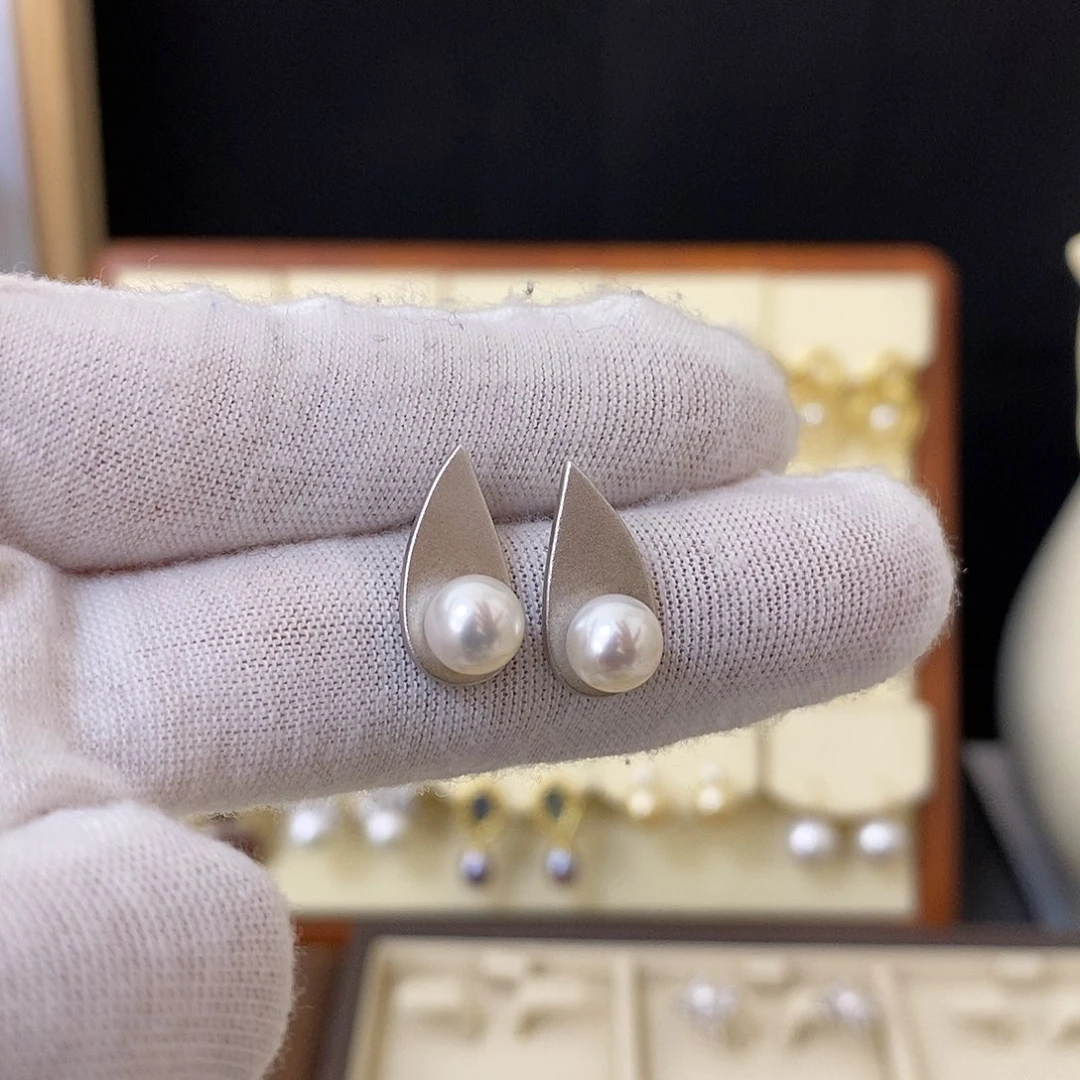 耳饰淡水珍珠银S925镶嵌