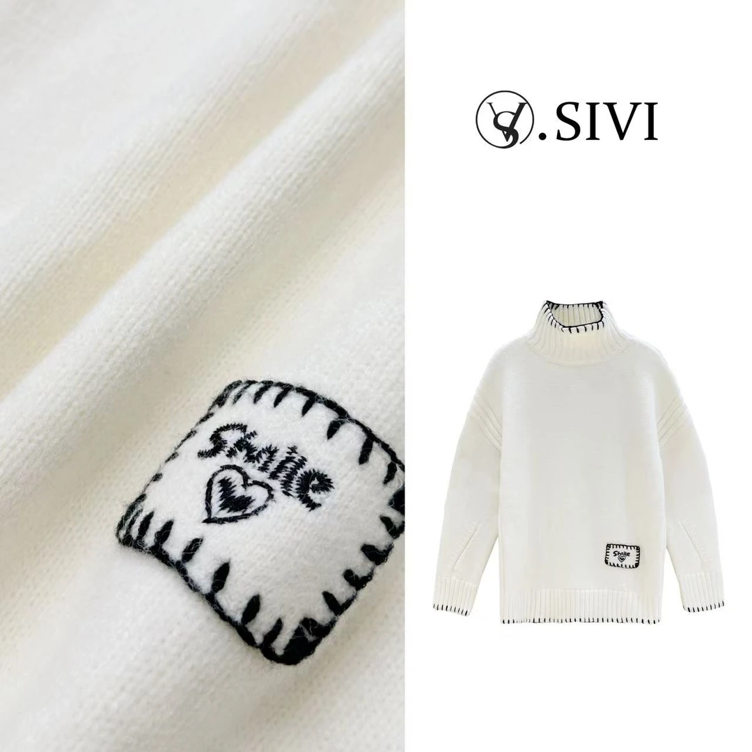 熙薇气质高领毛衣【首尔初夜】冬季新款时尚休闲上衣F7625